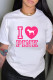 White Fashion Casual Print Letter O Neck T-Shirts