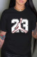 Black Fashion Casual Print Patchwork O Neck T-Shirts