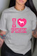 Grey Fashion Casual Print Letter O Neck T-Shirts
