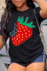 Black Fashion Street Print Patchwork O Neck T-Shirts