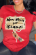 Red Fashion Street Print Letter O Neck T-Shirts