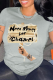 Grey Fashion Street Print Letter O Neck T-Shirts