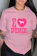 Pink Fashion Casual Print Letter O Neck T-Shirts