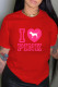 Red Fashion Casual Print Letter O Neck T-Shirts
