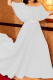 White Casual Elegant Solid Patchwork Fold Off the Shoulder Dresses