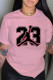 Pink Fashion Casual Print Patchwork O Neck T-Shirts