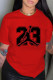 Red Fashion Casual Print Patchwork O Neck T-Shirts