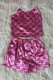 Pink Fashion Living Print Letter Spaghetti Strap Sleeveless Two Pieces