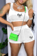 White Sexy Print Patchwork Square Collar Sleeveless Two Pieces
