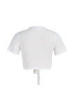 White Fashion Print Make Old V Neck T-Shirts