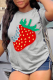 Grey Fashion Street Print Patchwork O Neck T-Shirts