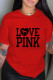 Red Fashion Casual Print Letter O Neck T-Shirts