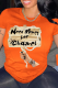 Orange Fashion Street Print Letter O Neck T-Shirts