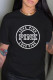Black Casual Fashion Print Letter O Neck T-Shirts