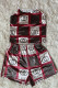 Multicolor Fashion Living Print Letter Spaghetti Strap Sleeveless Two Pieces