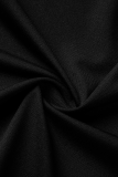 Black Sexy Solid Split Joint One Shoulder Irregular Dress Dresses