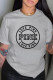 Grey Casual Fashion Print Letter O Neck T-Shirts