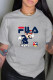 Grey Casual Fashion Print Letter O Neck T-Shirts