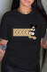Black Fashion Casual Character Letter O Neck T-Shirts