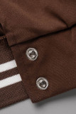 Red Casual Patchwork Pocket Cardigan Collar Short Sleeve Two Pieces