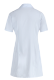 White Sexy Solid Slit Turndown Collar Shirt Dress Dresses