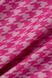 Purple Sexy Print Bandage Patchwork V Neck Half Sleeve Two Pieces