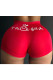 Red and white Milk Silk Elastic Fly High Print Straight shorts Bottoms