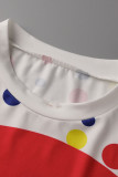 Red Fashion Casual Print Basic O Neck T-Shirts