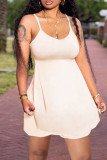 White Sexy Casual Solid Backless Asymmetrical Spaghetti Strap Sleeveless Two Pieces