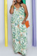 Light Green Fashion Sexy Print Tie Dye Backless Spaghetti Strap Long Dress