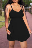 White Sexy Casual Solid Backless Asymmetrical Spaghetti Strap Sleeveless Two Pieces