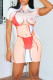 Red Sexy Print Patchwork O Neck Straight Dresses