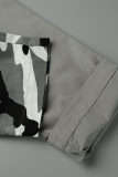 Camouflage Casual Camouflage Print Patchwork Harlan Mid Waist Harlan Full Print Bottoms