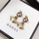 Gold Fashion Letter Patchwork Earrings