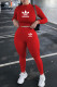 Red Fashion Sportswear Print Letter O Neck Long Sleeve Two Pieces