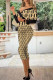 Yellow Fashion Sexy Print Patchwork Off the Shoulder Wrapped Skirt Dresses