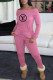 Pink Fashion Sexy Print Letter Off the Shoulder Jumpsuits