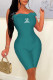 Green Fashion Street Print Feathers Strapless Rompers