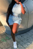 Pink Fashion Casual Letter Print Basic O Neck Short Sleeve Two Pieces
