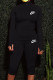 Black Fashion Sportswear Print Letter Zipper Collar Long Sleeve Two Pieces