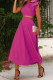 Rose Red Elegant Solid Patchwork Backless O Neck Sleeveless Two Pieces