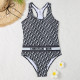 Black Fashion Sexy Print Letter Swimwears