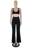 Red Sexy Casual Solid Vests Pants V Neck Sleeveless Two Pieces