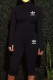Black Fashion Sportswear Print Letter Zipper Collar Long Sleeve Two Pieces