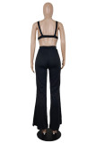 Red Sexy Casual Solid Vests Pants V Neck Sleeveless Two Pieces