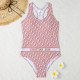 Pink Fashion Sexy Print Letter Swimwears