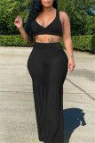 Red Sexy Casual Solid Vests Pants V Neck Sleeveless Two Pieces