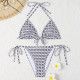 Black Fashion Sexy Print Bandage Swimwears