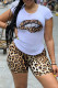 Yellow Casual Print Patchwork O Neck Short Sleeve Two Pieces