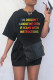 Black Casual Print Patchwork O Neck T-shirt Dress Dresses